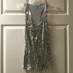 Racer back tank with sequin