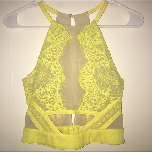 Halter lace crop top