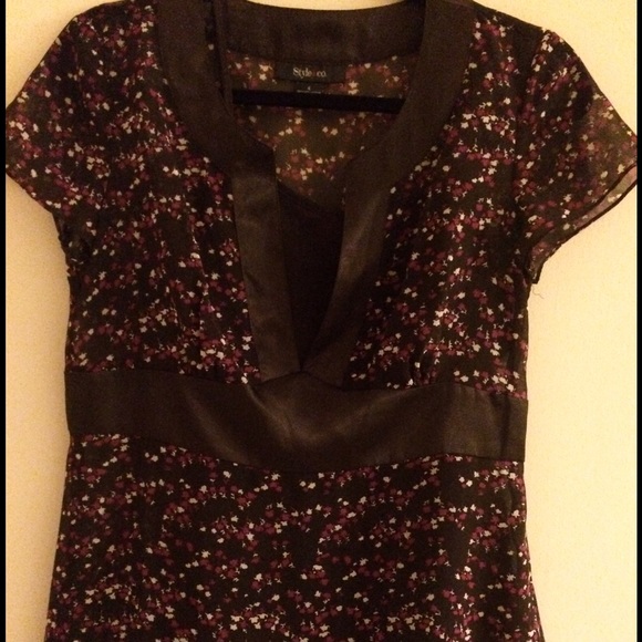 Chiffon print short sleeve blouse