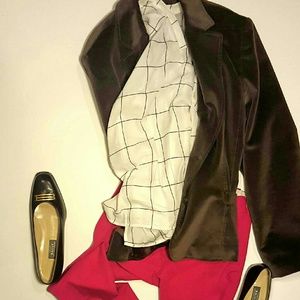 Bronze stretch velvet blazer