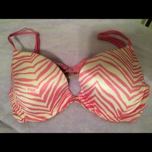 Zebra pink print bra