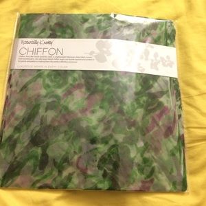 Watercolor silk chiffon scarf