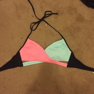 PINK faux wrap bikini top