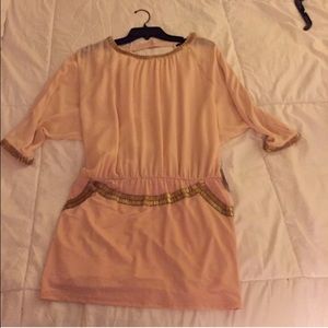 Beige Short Goddess Dress- Foreign Exchange