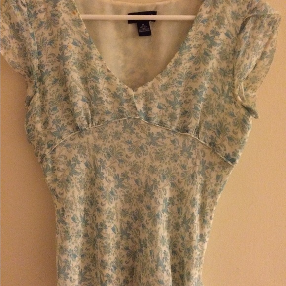 Light Blue Print Blouse
