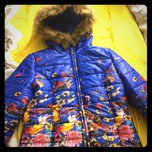 Flowered John + Jenn down winter coat