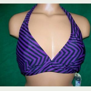 NWOT Converse Purple/Black Bikini Top