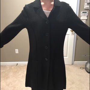 Black stretchy wool coat size large