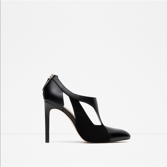 Zara Contrast Leather Heels