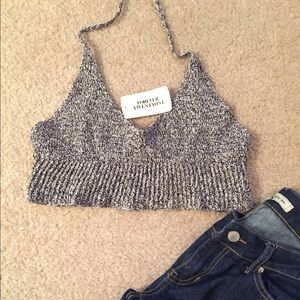 🔴🔴SOLD!!!!🔴🔴 Sweater crop top (halter top)