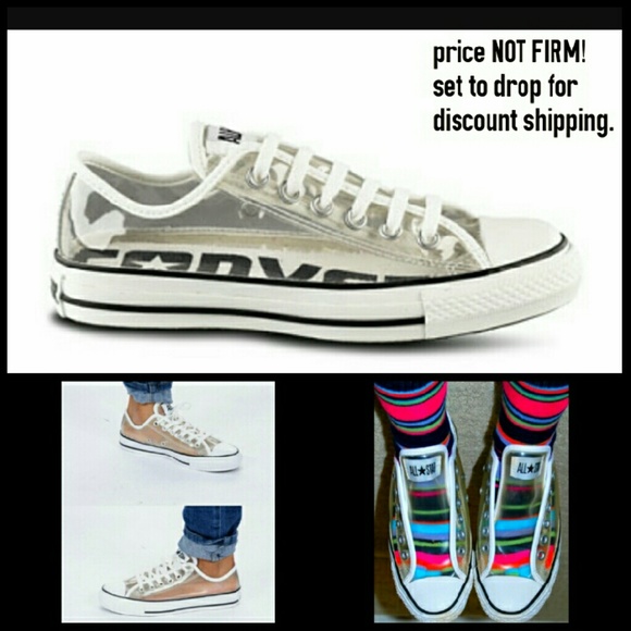 CONVERSE clear and white low top shoes