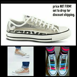 CONVERSE clear and white low top shoes