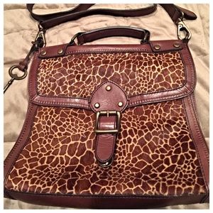 Authentic leather and calf-hair Fossil handbag
