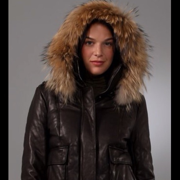 Makage Annie leather puffy down coat