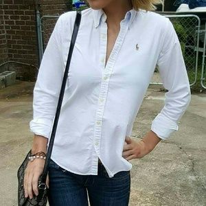 Ralph Lauren White Long Sleeve Button Down