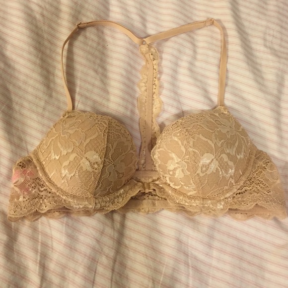 PINK date racer back in nude/lace