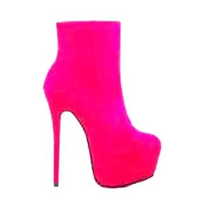 Hot pink booties size 8.5