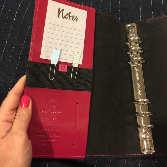 SOLD..Filofax Original Leather A5 Patent Fuchschia - Picture 2 of 4