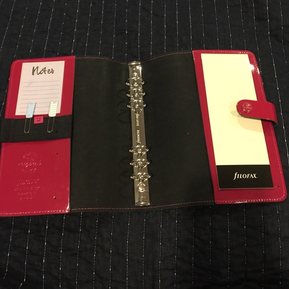 SOLD..Filofax Original Leather A5 Patent Fuchschia - Picture 3 of 4