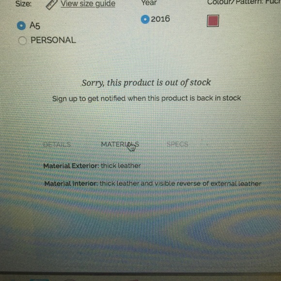 SOLD..Filofax Original Leather A5 Patent Fuchschia - Picture 4 of 4