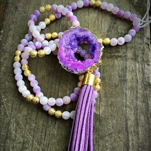 Druzy Agate beaded necklace