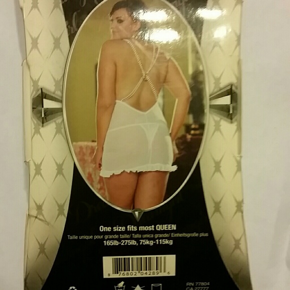 Plus Size Baby Doll With Ruffles & Pearl Trim - Picture 2 of 2