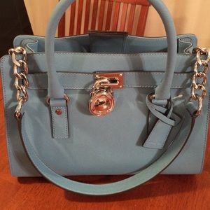 BNWT Michael Kors Hamlton Satchel Blue