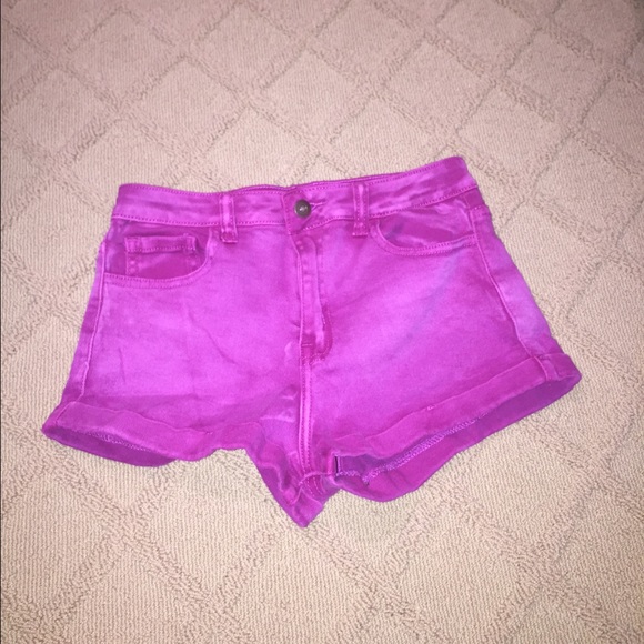 Purple High Waisted Shorts