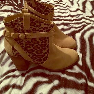 Leopard print booties