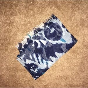 Blue toned sheer ikat scarf