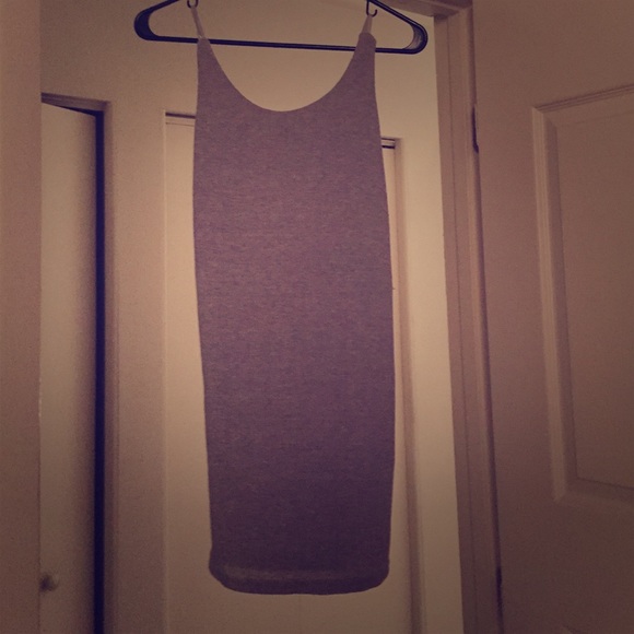 Fitted ribbed xs midi dress . Grey sexy