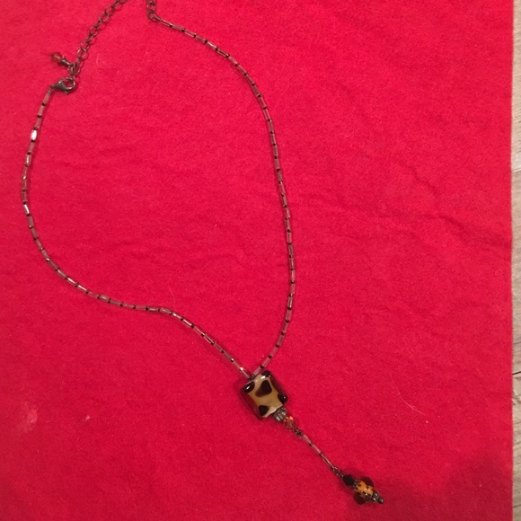 Leopard drop necklace
