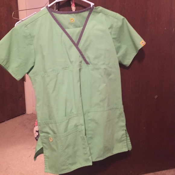 Lime green scrubs, top & bottom- 2 pair