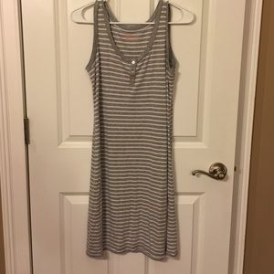 Grey and white striped dress