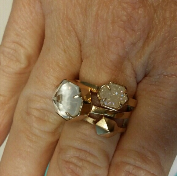 Kendra Scott Mariam Rose Gold Trio Ring set