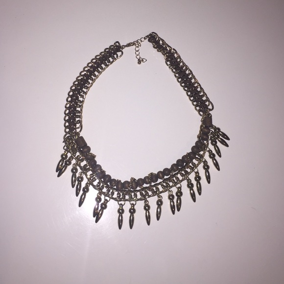 Gold and brown statement necklace