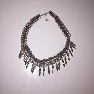 Gold and brown statement necklace