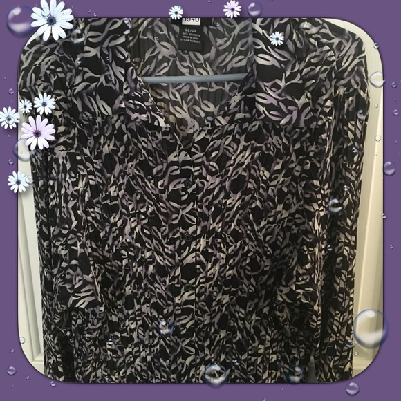 Purple and black button down shirt