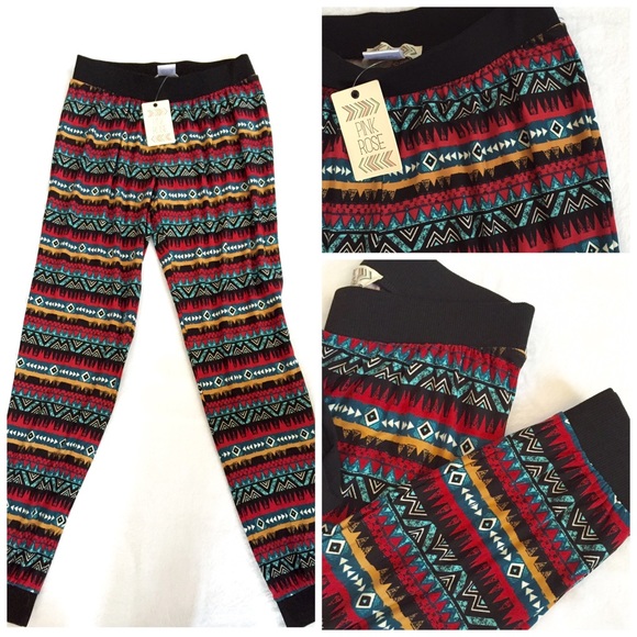 🆕 Pink Rose Tribal Pants - Picture 2 of 3