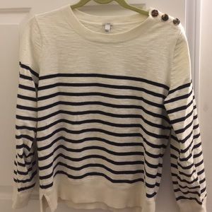 J crew striped sweatshirt.