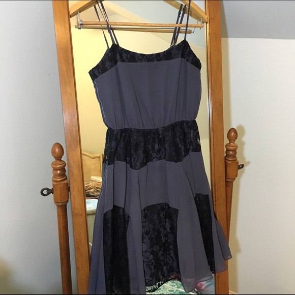 BCBGeneration Strappy Vapor Dress with Black Lace