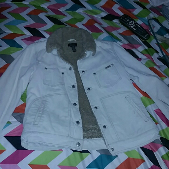 American Eagle fuzzy lined button up light jacket