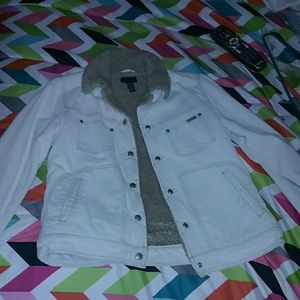 American Eagle fuzzy lined button up light jacket