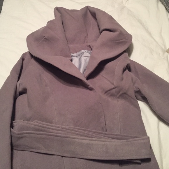 🎉🎉2xHP🎉🎉 collar wrap mauve gray coat - Picture 3 of 4