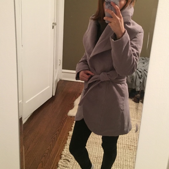 🎉🎉2xHP🎉🎉 collar wrap mauve gray coat - Picture 4 of 4