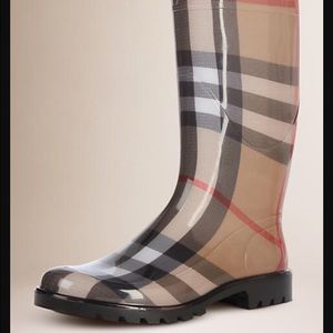 Burberry tall rain boots
