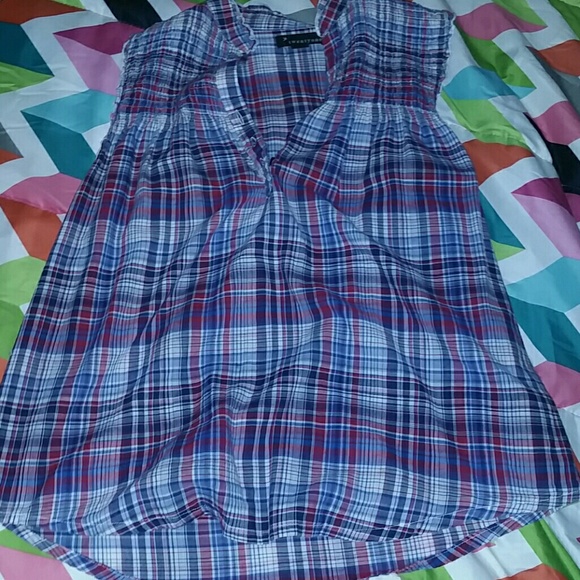 Forever 21 plaid flowy tank top