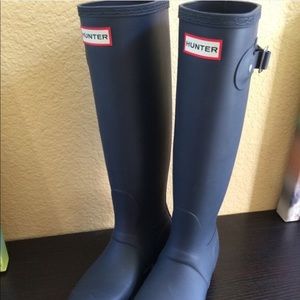 Navy Blue Matte Hunter Rainboots