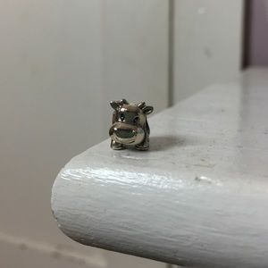 PANDORA silver cow charm