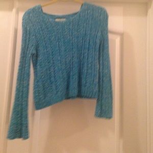 Justice blue/white shine hooded crop sweatshirt